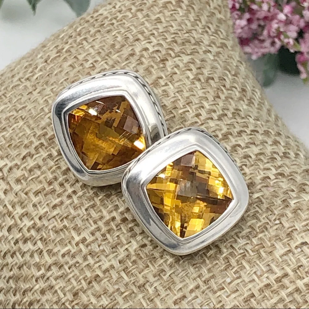 DAVID YURMAN Citrine Albion Stud Earrings AUTHENTIC - Picture 2 of 11